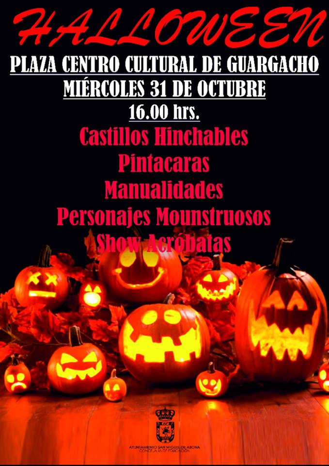 San Miguel celebrará la fiesta Halloween en la plaza del centro cultural de Guargacho
