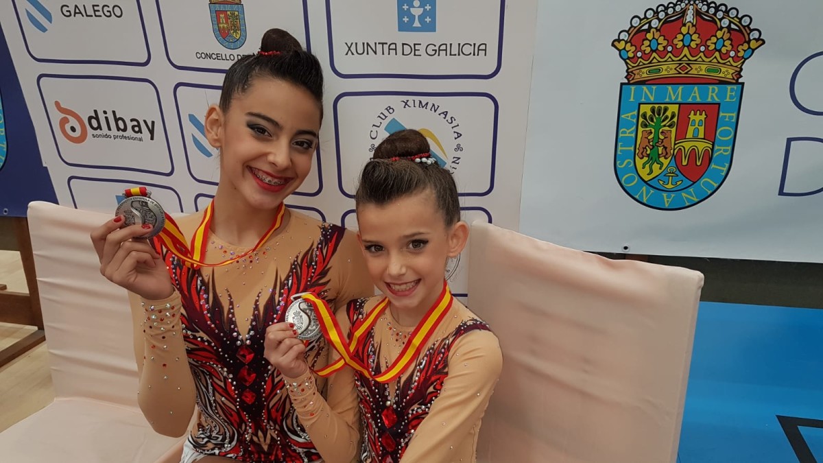 Las gimnastas sanmigueleras Veruska Rodríguez y Lidia Jane Edmonds, Medalla de Plata en la Copa de España