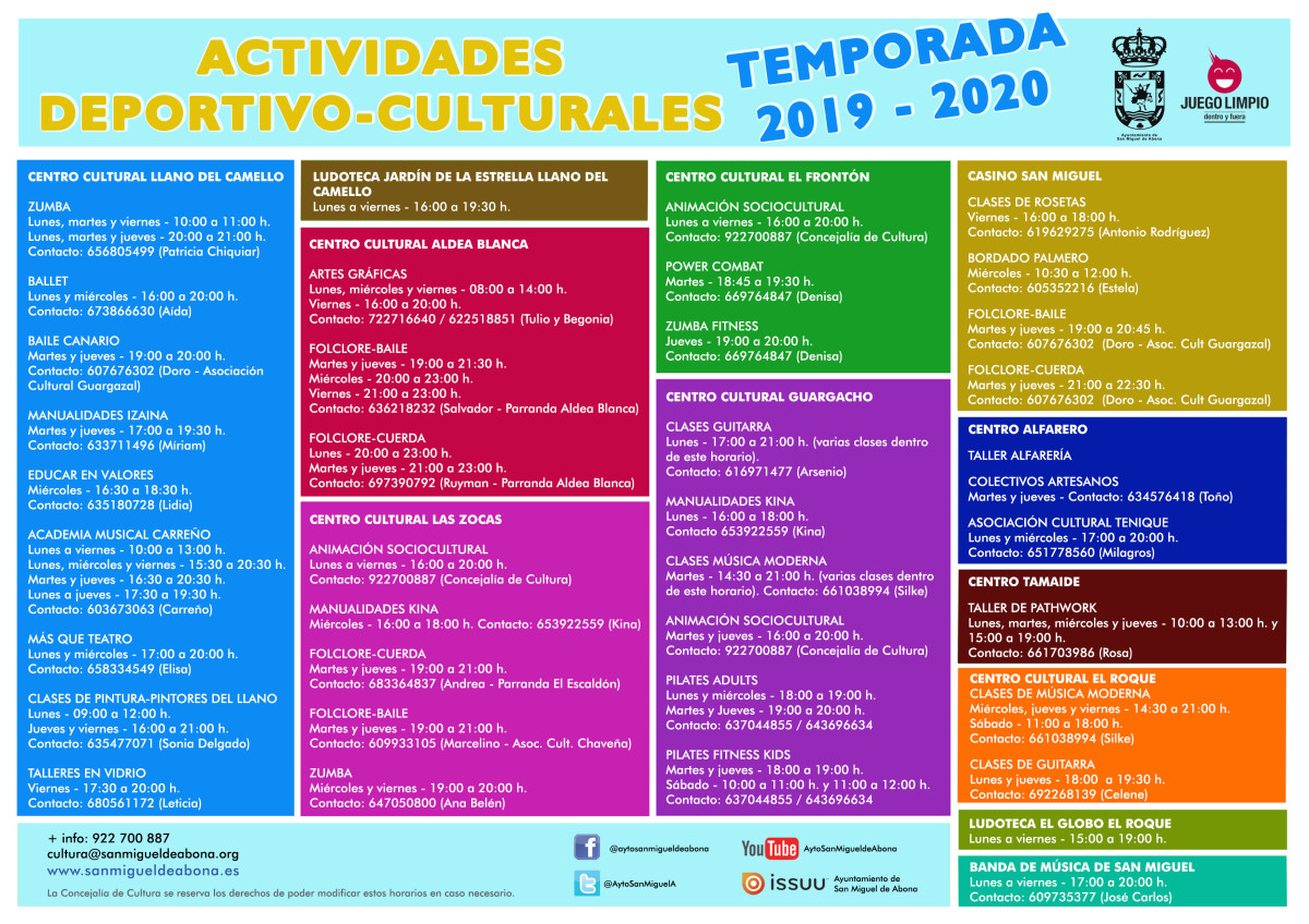 Programa de actividades en centros y recursos culturales