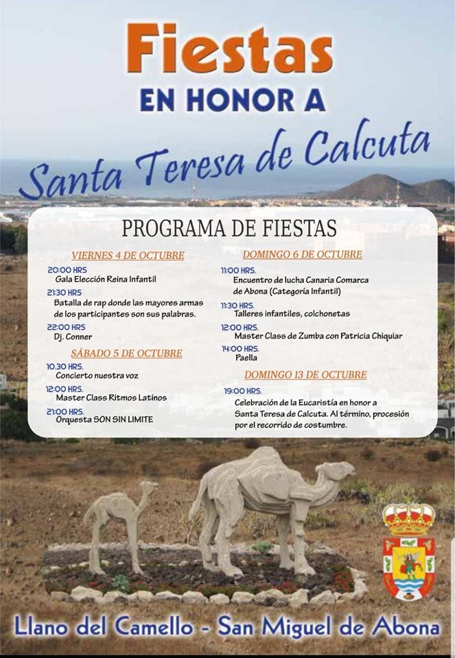 Fiestas en honor a Santa Teresa de Calcuta, Llano del Camello