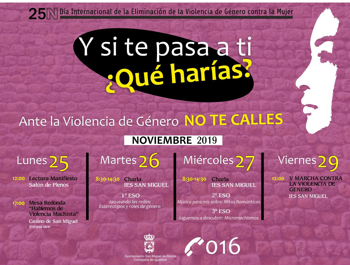 San Miguel conmemora el Día Internacional de la Eliminación de la Violencia de Género contra la Mujer