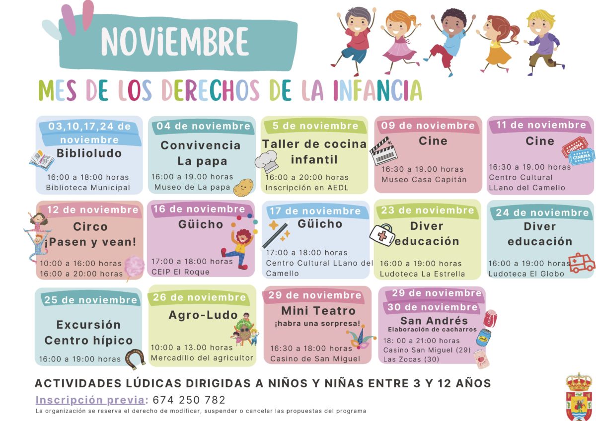 Programa de actividades conmemorativas del Día Internacional de los Derechos de la Infancia